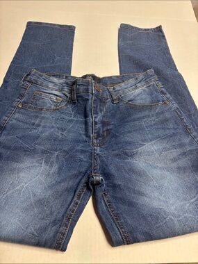 Indigo Men's Slim Washed Blue Jeans
